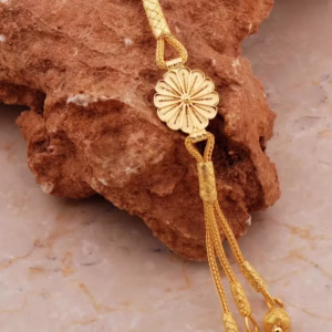 Handcrafted Gold-Plated Silver Necklace with Telkari and Kazaziye Details
