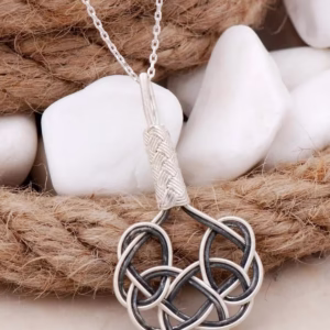 Handmade Kazaziye Silver Necklace with Unique Love Knot Design