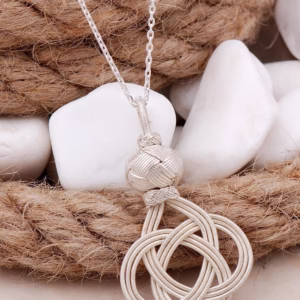 Handmade Kazaziye Silver Necklace with Unique Sems Knot Design