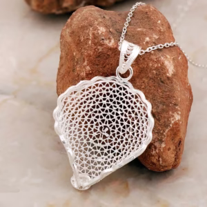 Handcrafted Telkari Silver Seashell Necklace