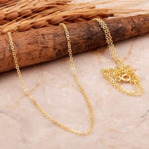 Handmade Gold Plated 925 Sterling Silver Forse Chain Necklace 50cm