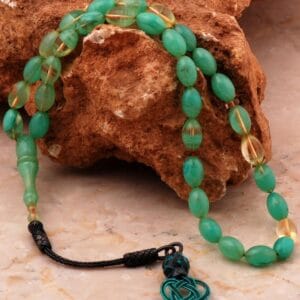 Handmade Fire Amber Tesbih 1000 Fine Silver Kazaziye Tassel Prayer Beads