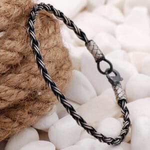 Handmade Kazaziye 1000 Fine Silver Mens Bracelet Antique Woven Wire Band