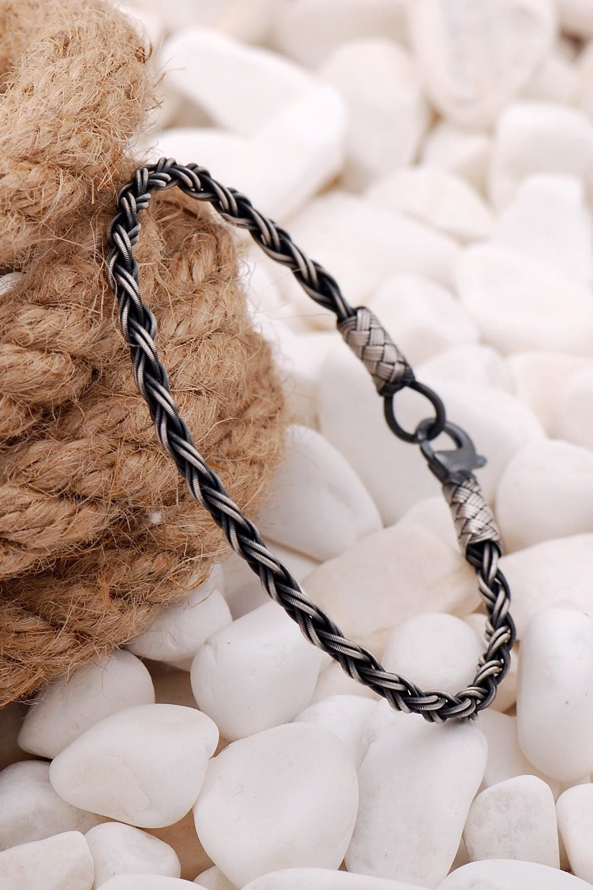 Handmade Kazaziye 1000 Fine Silver Mens Bracelet Antique Woven Wire Band