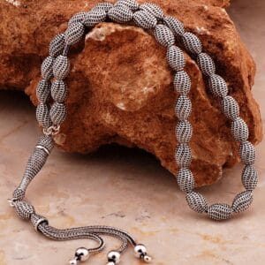 Handmade Oxidized 925 Sterling Silver Filigree Prayer Beads Misbaha