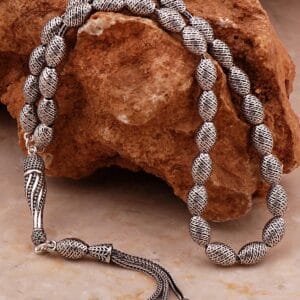 Handmade 925 Sterling Silver Filigree Tesbih Antique Woven Misbaha Prayer Beads