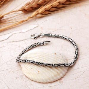Handmade 925 Sterling Silver Byzantine King Chain Men's Bracelet 3mm