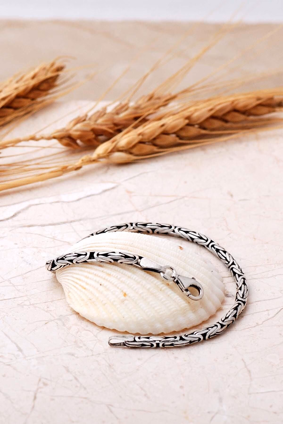 Handmade 925 Sterling Silver Byzantine King Chain Men's Bracelet 3mm - Image 2