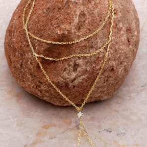 Gold Plated 925 Sterling Silver Solitaire Cubic Zirconia Hand Harness Double Wrap Sahmeran Bracelet