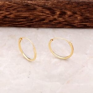 Handmade Gold Plated 925 Sterling Silver Small Hoop Earrings Minimalist Silver Hoops