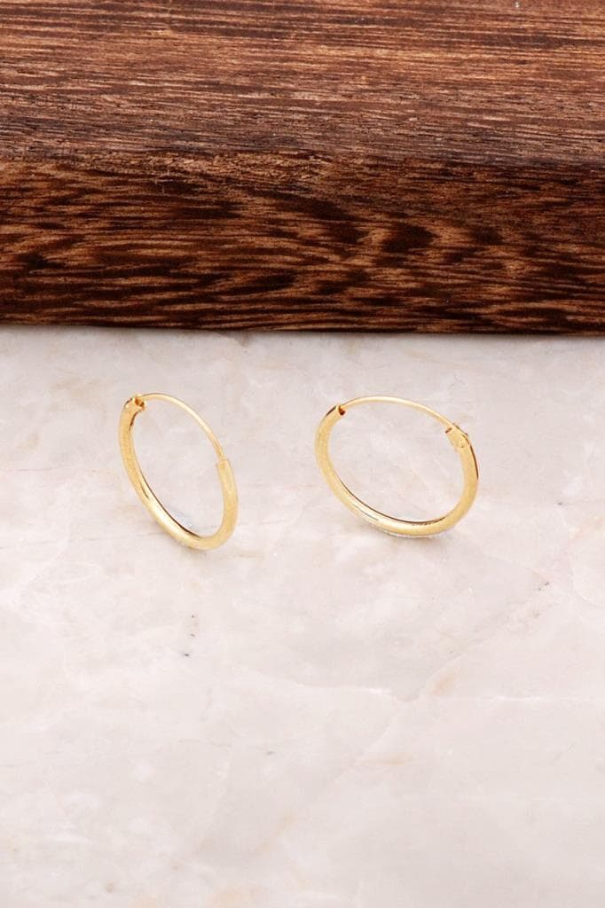 Handmade Gold Plated 925 Sterling Silver Small Hoop Earrings Minimalist Silver Hoops