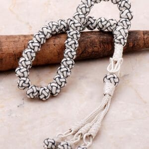Handmade 1000 Fine Silver Kazaziye Prayer Beads Woven Silver Tesbih