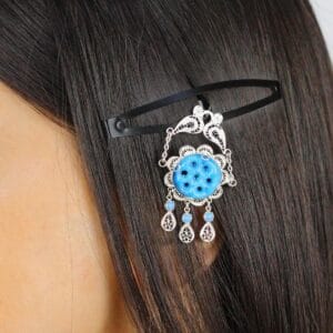 Handmade Silver Filigree Hair Accessory Syrian Evil Eye 925 Silver Hair Pin