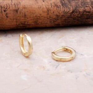 Handmade Gold Plated 925 Sterling Silver Minimalist 12mm Hoop Earrings