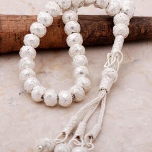 Handmade Fine Silver Kazaziye Prayer Beads 1000 Pure Silver Worry Beads