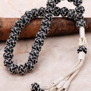 Handmade Kazaziye 1000 Fine Silver Prayer Beads Oxidized Two Tone Silver Rosary