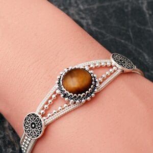 Handmade Midyat Woven 925 Sterling Silver Anatolian Motif Bracelet
