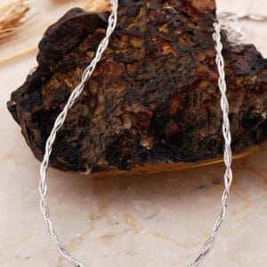 Handmade Italian Woven Chain 925 Sterling Silver Necklace Rhodium Plated