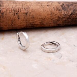 Handmade 925 Sterling Silver 12mm Hoop Earrings Minimalist Classic Silver Hoops