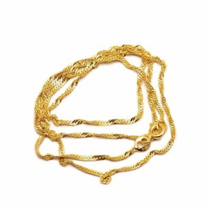 Handmade Gold Plated 925 Sterling Silver Chain Necklace 45 cm