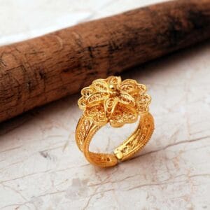 Handmade Filigree Daisy Flower 925 Sterling Silver Adjustable Ring
