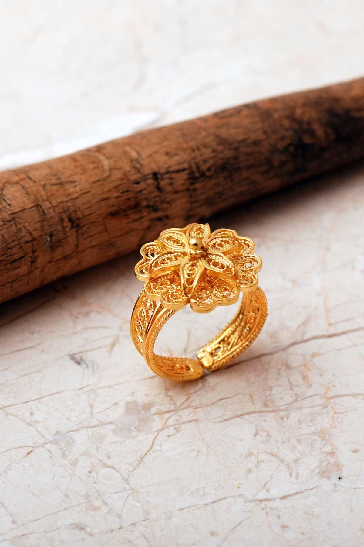 Handmade Filigree Daisy Flower 925 Sterling Silver Adjustable Ring